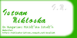 istvan mikloska business card